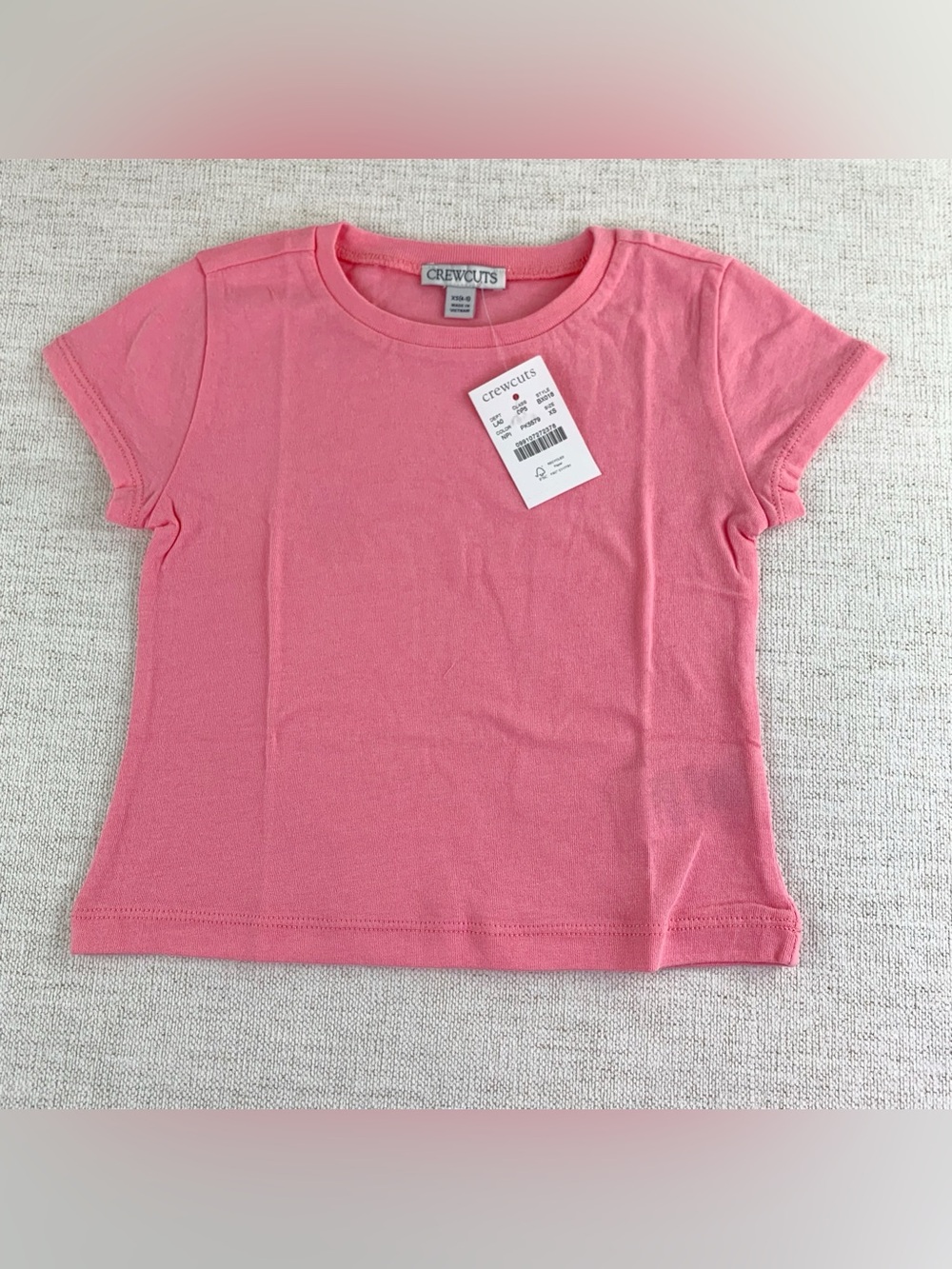 Crewcuts new Girls' shrunken T-shirt in vintage jersey short sleeve light weight